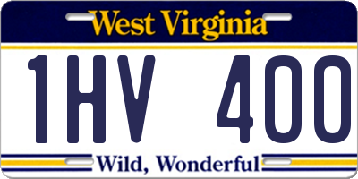 WV license plate 1HV400