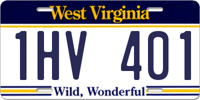 WV license plate 1HV401