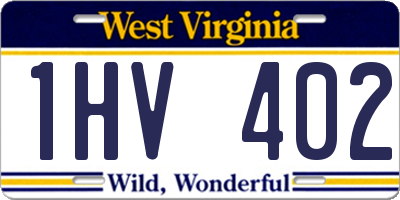WV license plate 1HV402