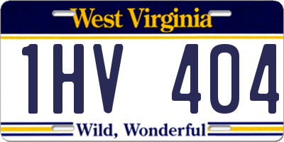 WV license plate 1HV404