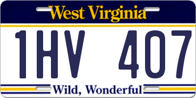 WV license plate 1HV407