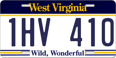 WV license plate 1HV410