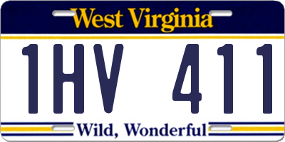 WV license plate 1HV411