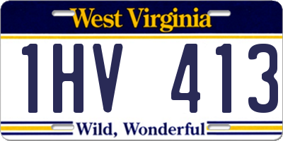 WV license plate 1HV413
