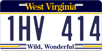 WV license plate 1HV414