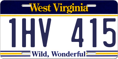 WV license plate 1HV415
