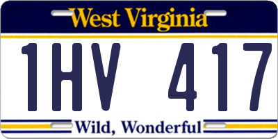 WV license plate 1HV417