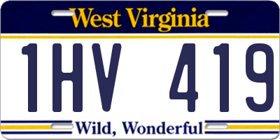 WV license plate 1HV419