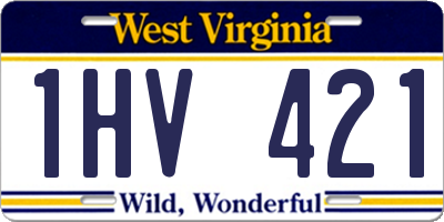 WV license plate 1HV421