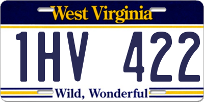 WV license plate 1HV422