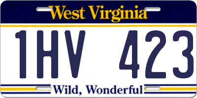 WV license plate 1HV423