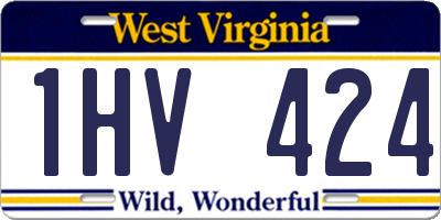 WV license plate 1HV424