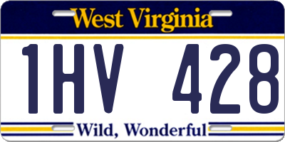 WV license plate 1HV428