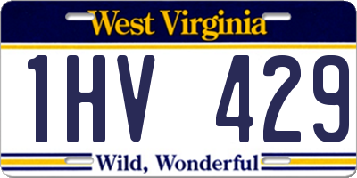 WV license plate 1HV429