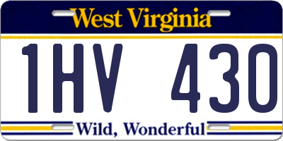 WV license plate 1HV430