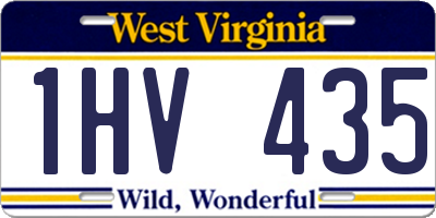 WV license plate 1HV435