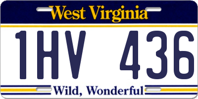 WV license plate 1HV436