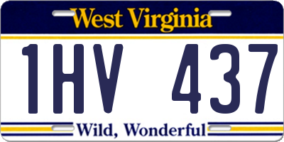 WV license plate 1HV437