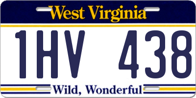 WV license plate 1HV438