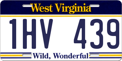 WV license plate 1HV439