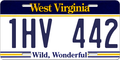 WV license plate 1HV442