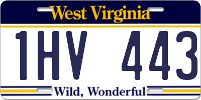 WV license plate 1HV443