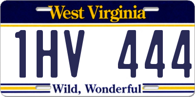 WV license plate 1HV444
