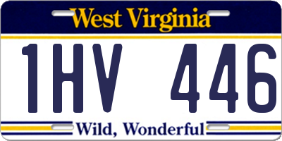 WV license plate 1HV446