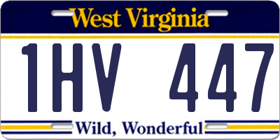 WV license plate 1HV447