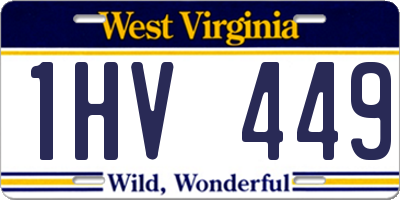WV license plate 1HV449
