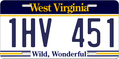 WV license plate 1HV451