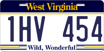 WV license plate 1HV454