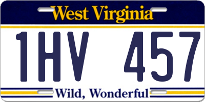 WV license plate 1HV457