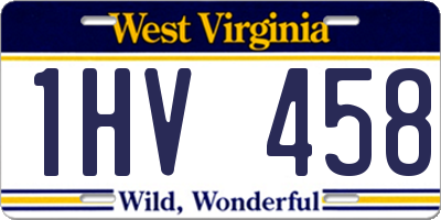 WV license plate 1HV458
