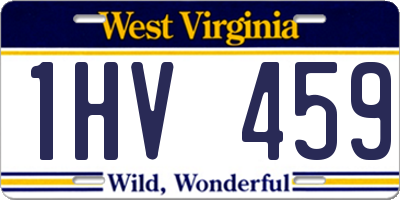 WV license plate 1HV459