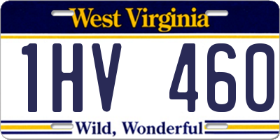 WV license plate 1HV460