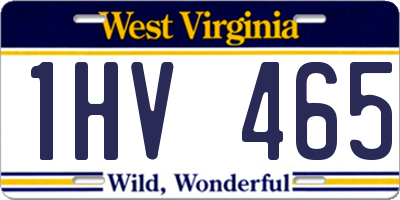 WV license plate 1HV465