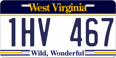 WV license plate 1HV467