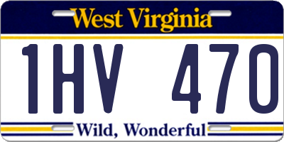 WV license plate 1HV470