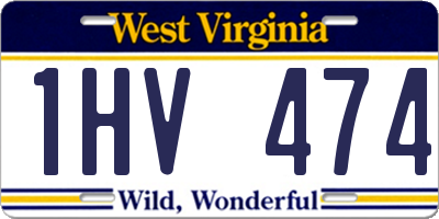 WV license plate 1HV474