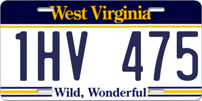 WV license plate 1HV475