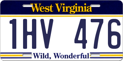 WV license plate 1HV476