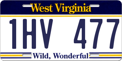 WV license plate 1HV477