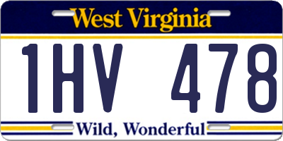 WV license plate 1HV478