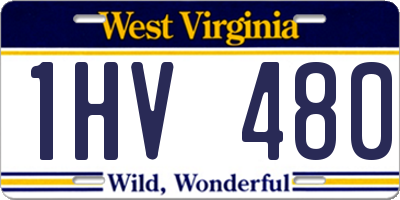 WV license plate 1HV480