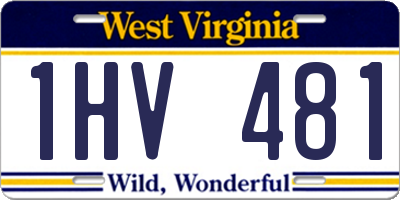 WV license plate 1HV481