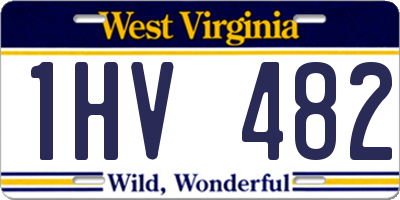 WV license plate 1HV482