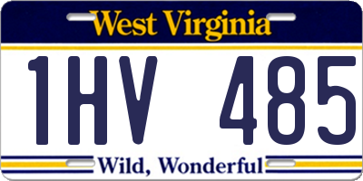 WV license plate 1HV485