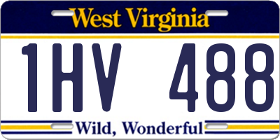 WV license plate 1HV488