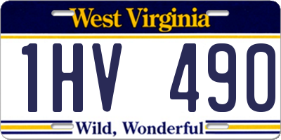 WV license plate 1HV490